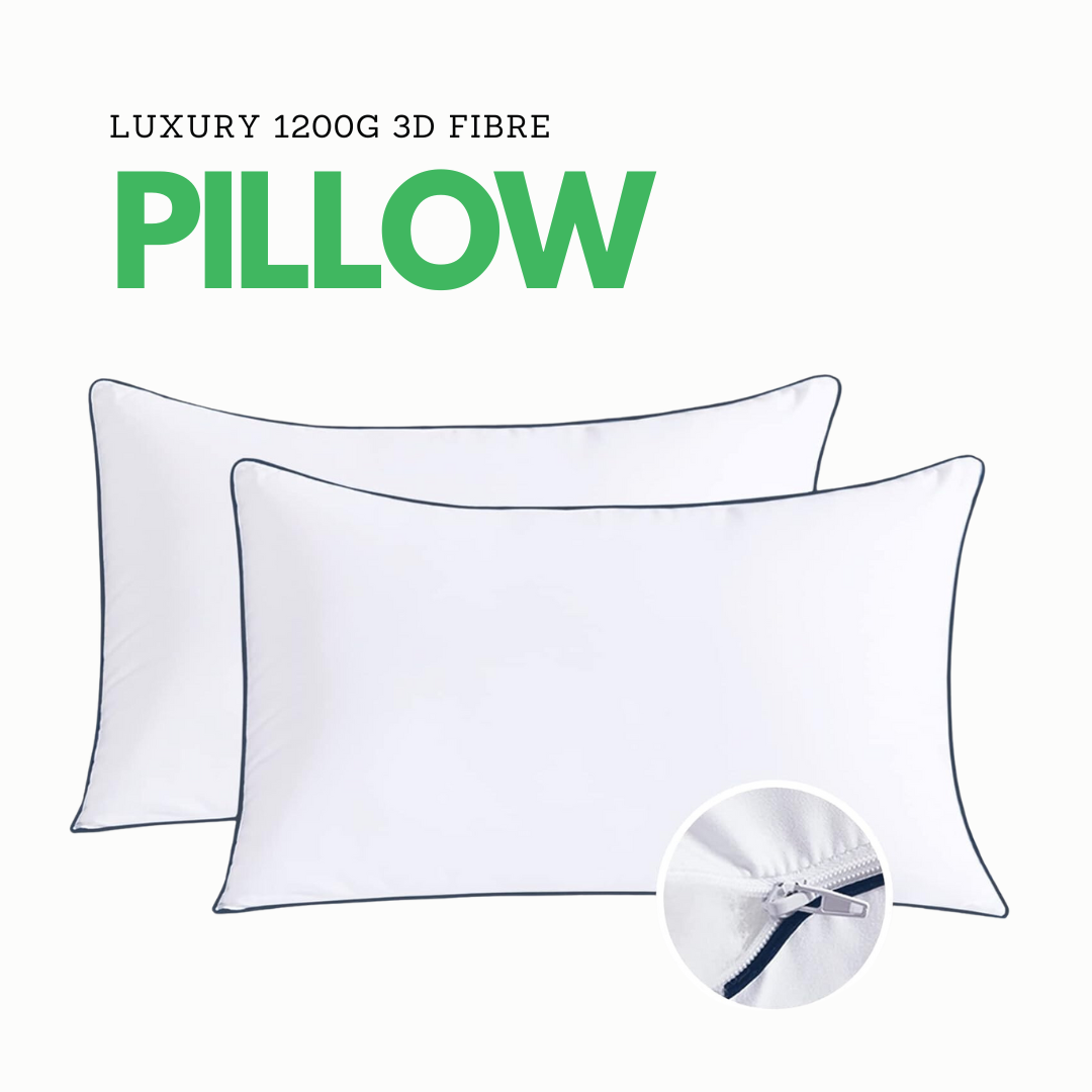 2X Luxury 1200g 3D Microfibre Pillow