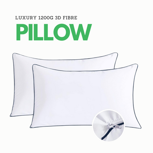 2X Luxury 1200g 3D Microfibre Pillow